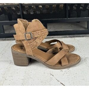 Jellypop Women's Selia Sandals Ankle Zipper Buckle Block‎ Heels Size 8
